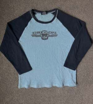 North Creek Authentics Vintage Oregon USA Raglan Waffle Knit Thermal Shirt XL